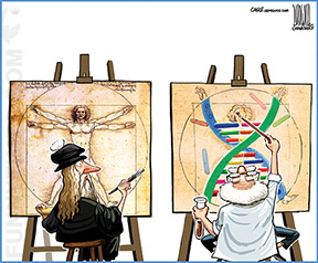 Luojie's DaVinci VS Genetic Engineers cartoon